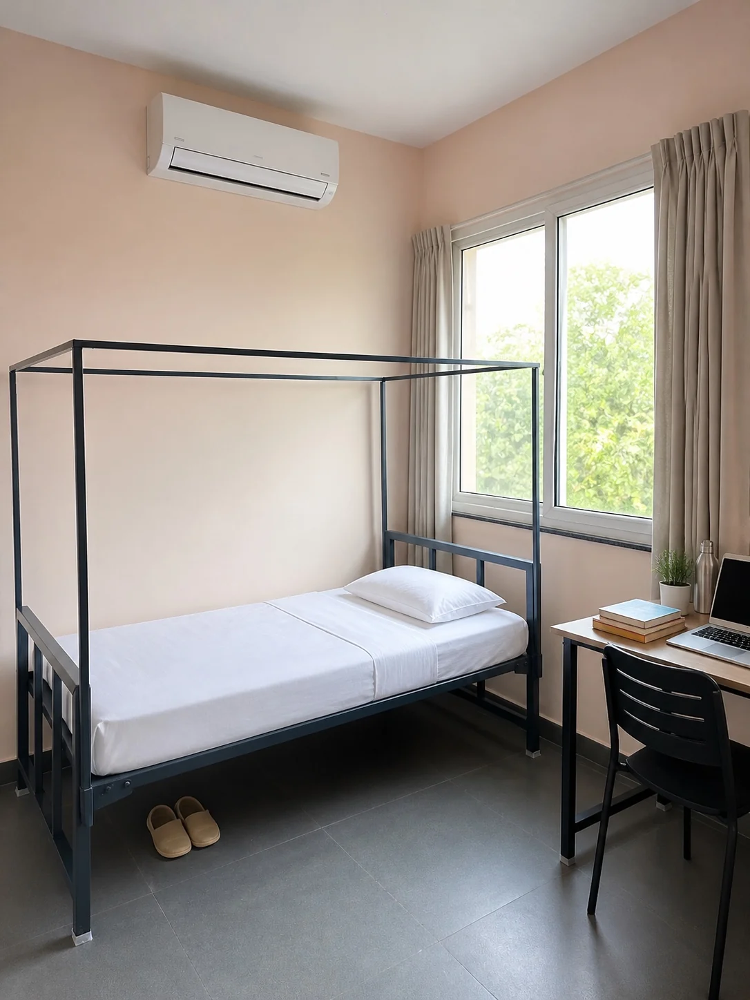 Furnished single room at Sarita Working Women’s Hostel