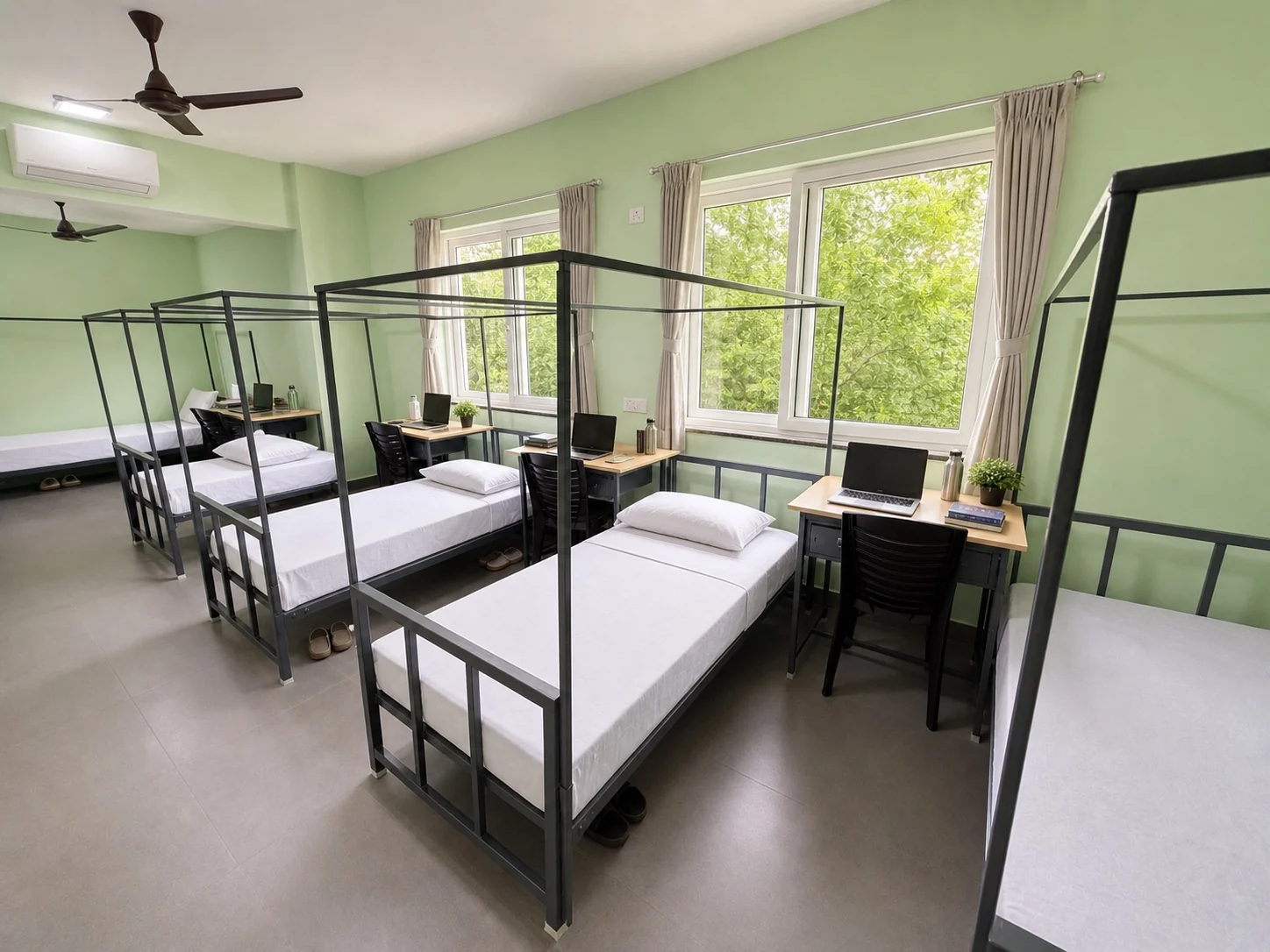 Furnished dormitory at Sarita Working Women’s Hostel