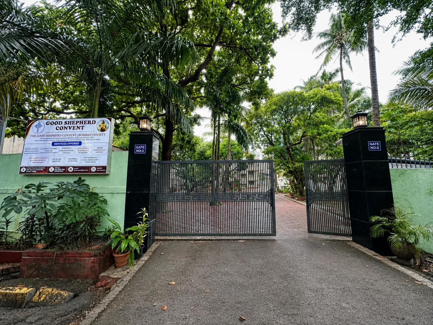 Good Shepherd campus gate